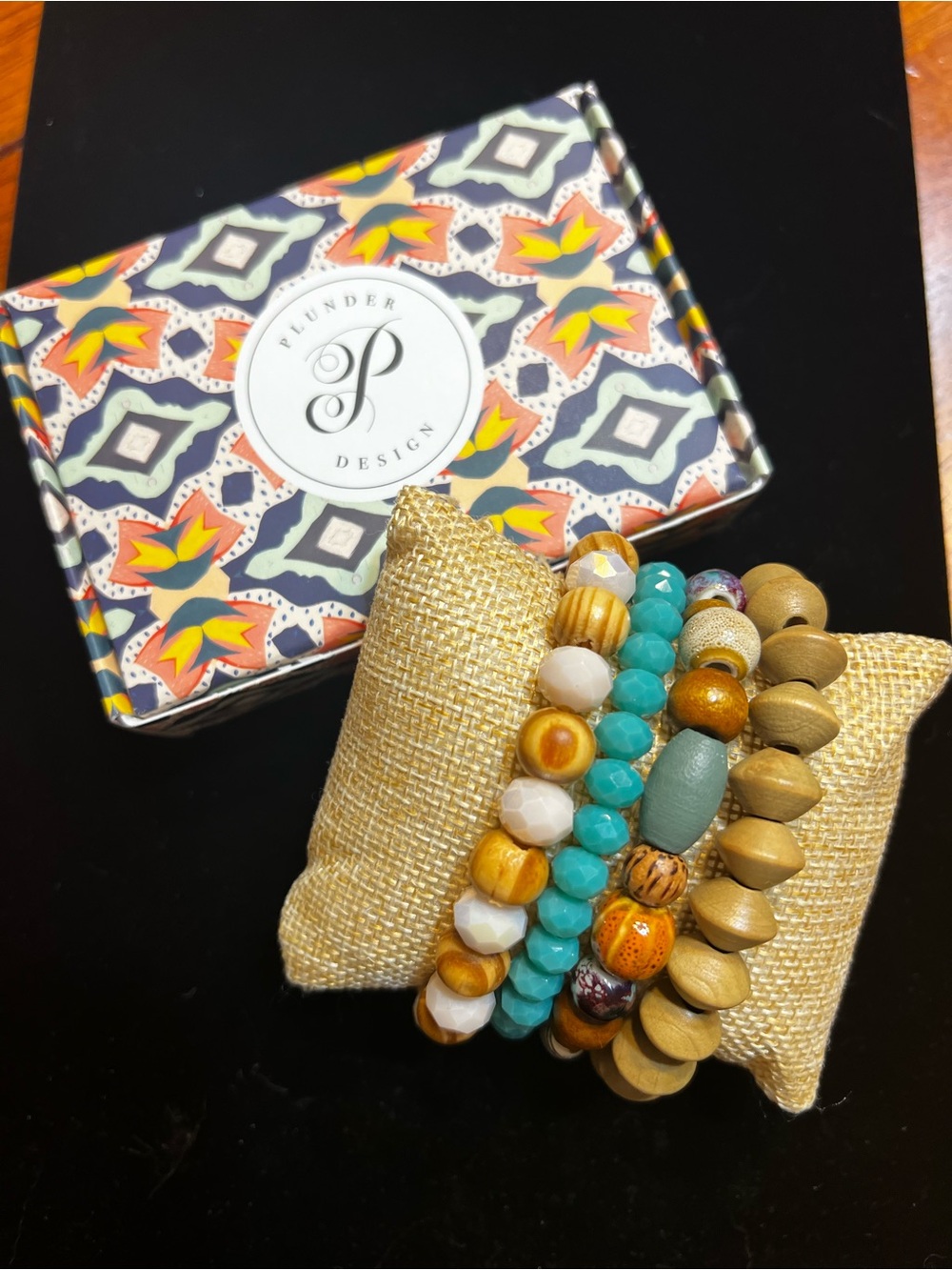 Plunder Turquoise, Cream & Gold Multi-Stack Bracelet Set